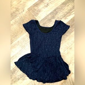 Girls Blue Sparkle Figure Skating Dress